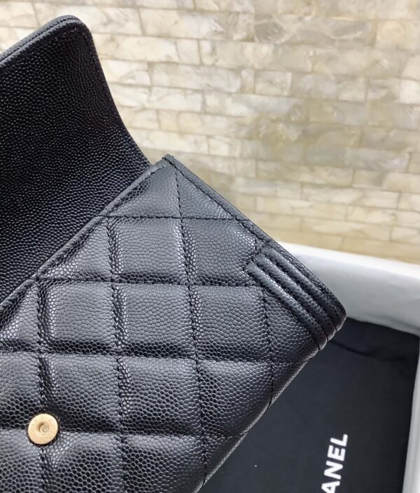 1:1 Replica Chanel CO-CO Long Flap Wallet 19.5cm/7.7in Gold Hardware For Women Black
