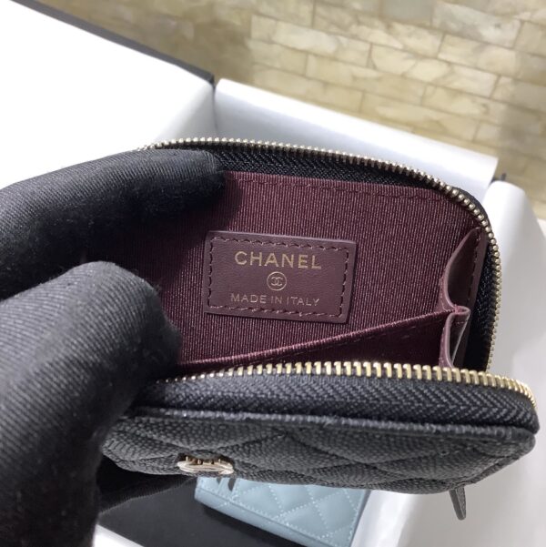 1:1 Replica Chanel CO-CO Small Card Holder Wallet 11cm/4.3in Gold Hardware For Women Black