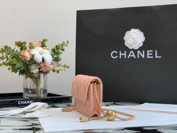 1:1 Replica Chanel CO-CO Wallet On Chain 10cm/3.9in Gold Hardware For Women White