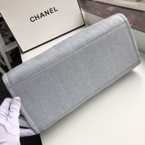 [REP 1:1] Chanel Deauville Tote 38cm White Gray For Women A66941