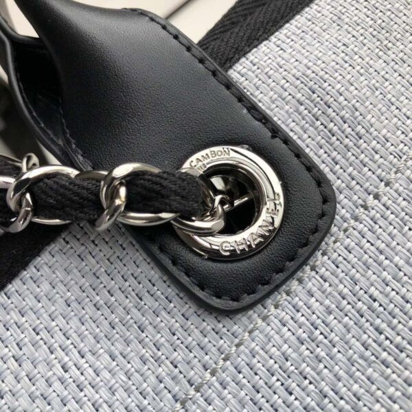 [REP 1:1] Chanel Deauville Tote 38cm White Gray For Women A66941