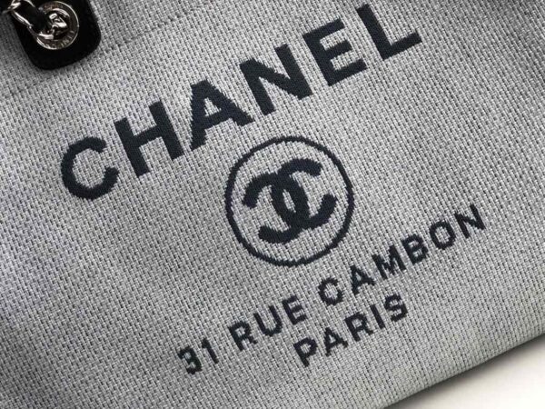 [REP 1:1] Chanel Deauville Tote 38cm White Gray For Women A66941
