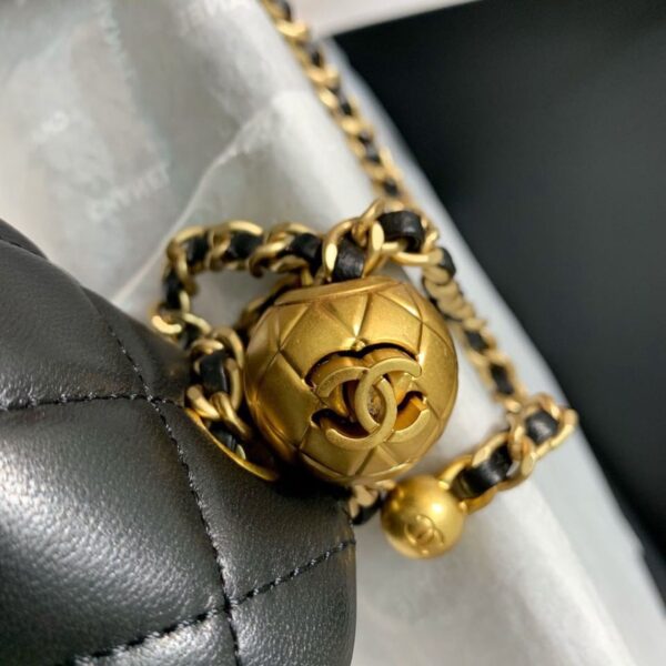 replica-chanel-flap-bag-with-cc-ball-on-strap-black-for-women-as1787-7