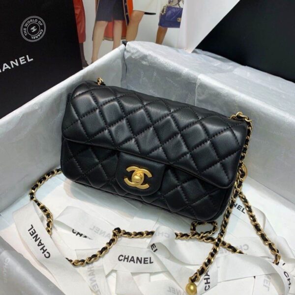 replica-chanel-flap-bag-with-cc-ball-on-strap-black-for-women-as1787-4
