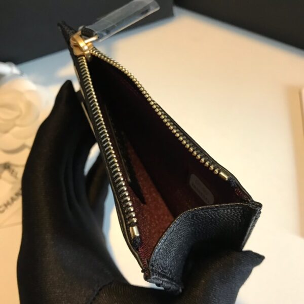 1:1 Replica Chanel Flat Card Holder Black Bag For Women 11.5cm/4.5in