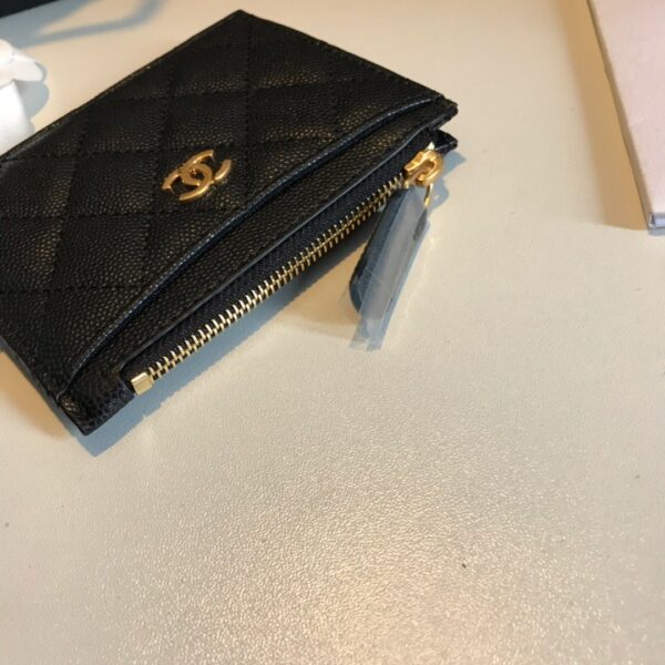 1:1 Replica Chanel Flat Card Holder Black Bag For Women 11.5cm/4.5in