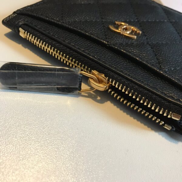 1:1 Replica Chanel Flat Card Holder Black Bag For Women 11.5cm/4.5in