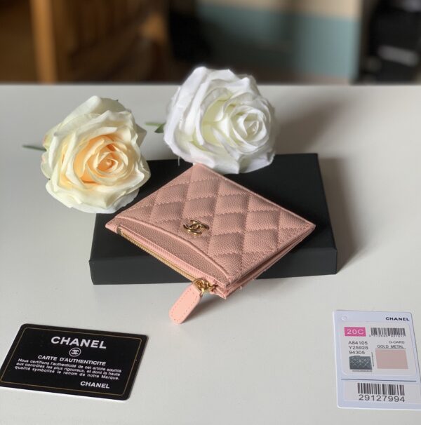 1:1 Replica Chanel Flat Card Holder Pink Bag For Women 11.5cm/4.5in
