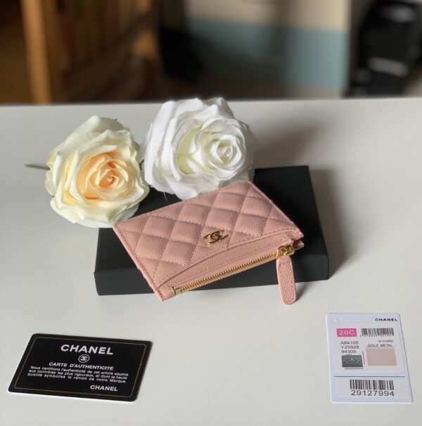 1:1 Replica Chanel Flat Card Holder Pink Bag For Women 11.5cm/4.5in