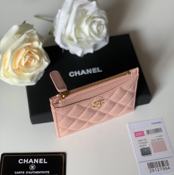 1:1 Replica Chanel Flat Card Holder Pink Bag For Women 11.5cm/4.5in