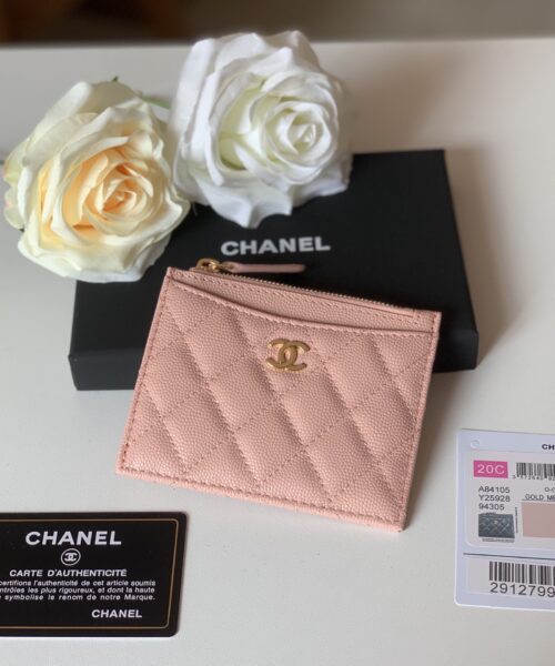 1:1 Replica Chanel Flat Card Holder Pink Bag For Women 11.5cm/4.5in