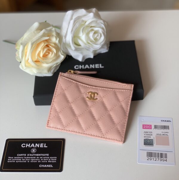 1:1 Replica Chanel Flat Card Holder Pink Bag For Women 11.5cm/4.5in