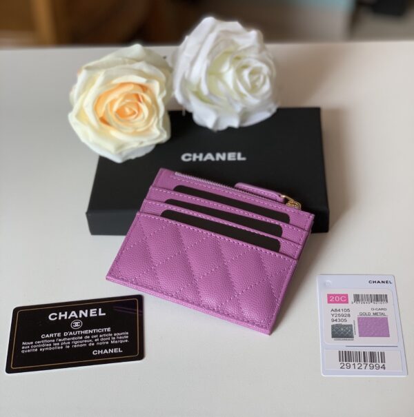 1:1 Replica Chanel Flat Card Holder Purple Bag For Women 11.5cm/4.5in