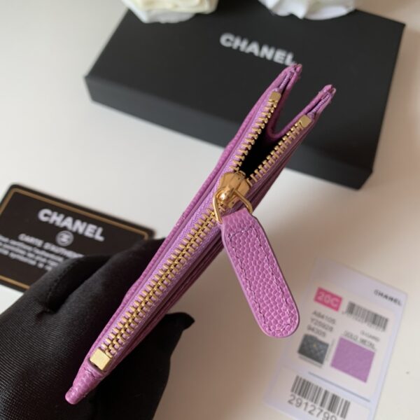 1:1 Replica Chanel Flat Card Holder Purple Bag For Women 11.5cm/4.5in