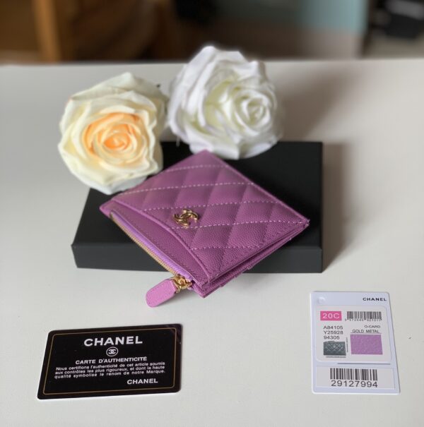 1:1 Replica Chanel Flat Card Holder Purple Bag For Women 11.5cm/4.5in
