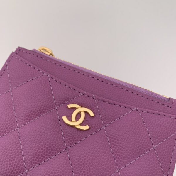1:1 Replica Chanel Flat Card Holder Purple Bag For Women 11.5cm/4.5in