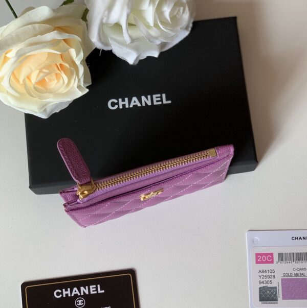 1:1 Replica Chanel Flat Card Holder Purple Bag For Women 11.5cm/4.5in