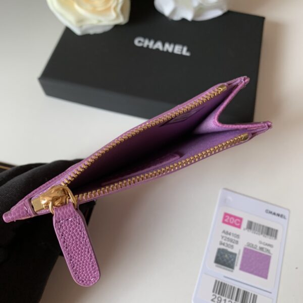 1:1 Replica Chanel Flat Card Holder Purple Bag For Women 11.5cm/4.5in