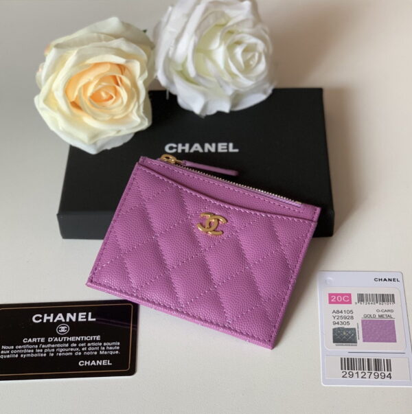 1:1 Replica Chanel Flat Card Holder Purple Bag For Women 11.5cm/4.5in