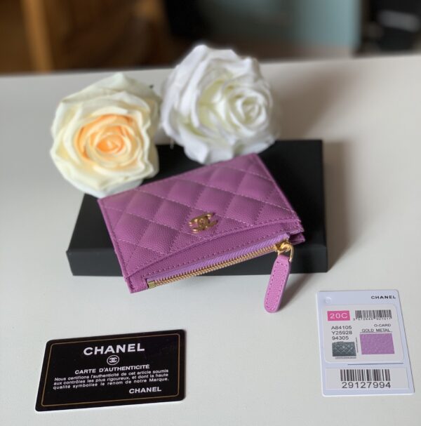 1:1 Replica Chanel Flat Card Holder Purple Bag For Women 11.5cm/4.5in