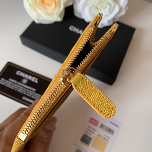 1:1 Replica Chanel Flat Card Holder Yellow Bag For Women 11.5cm/4.5in