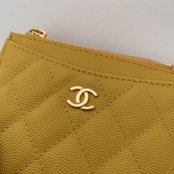 1:1 Replica Chanel Flat Card Holder Yellow Bag For Women 11.5cm/4.5in