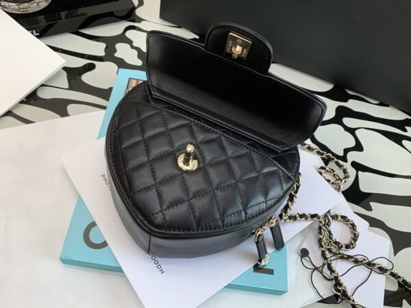 [REP 1:1] Chanel Mini Heart Bag Black For Women 7in/18cm AS3191 B07958 94305