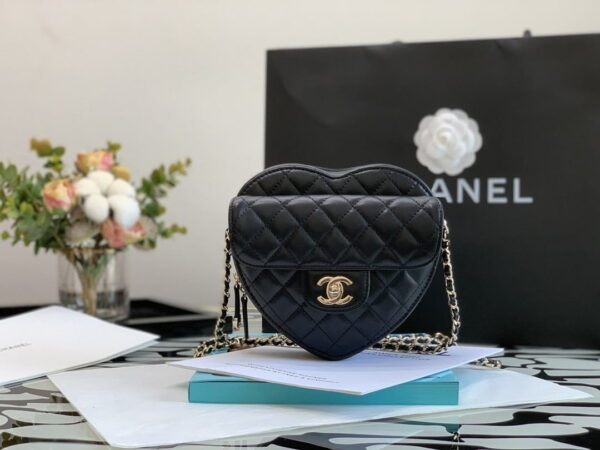 [REP 1:1] Chanel Mini Heart Bag Black For Women 7in/18cm AS3191 B07958 94305
