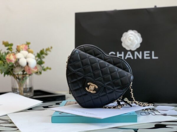 [REP 1:1] Chanel Mini Heart Bag Black For Women 7in/18cm AS3191 B07958 94305
