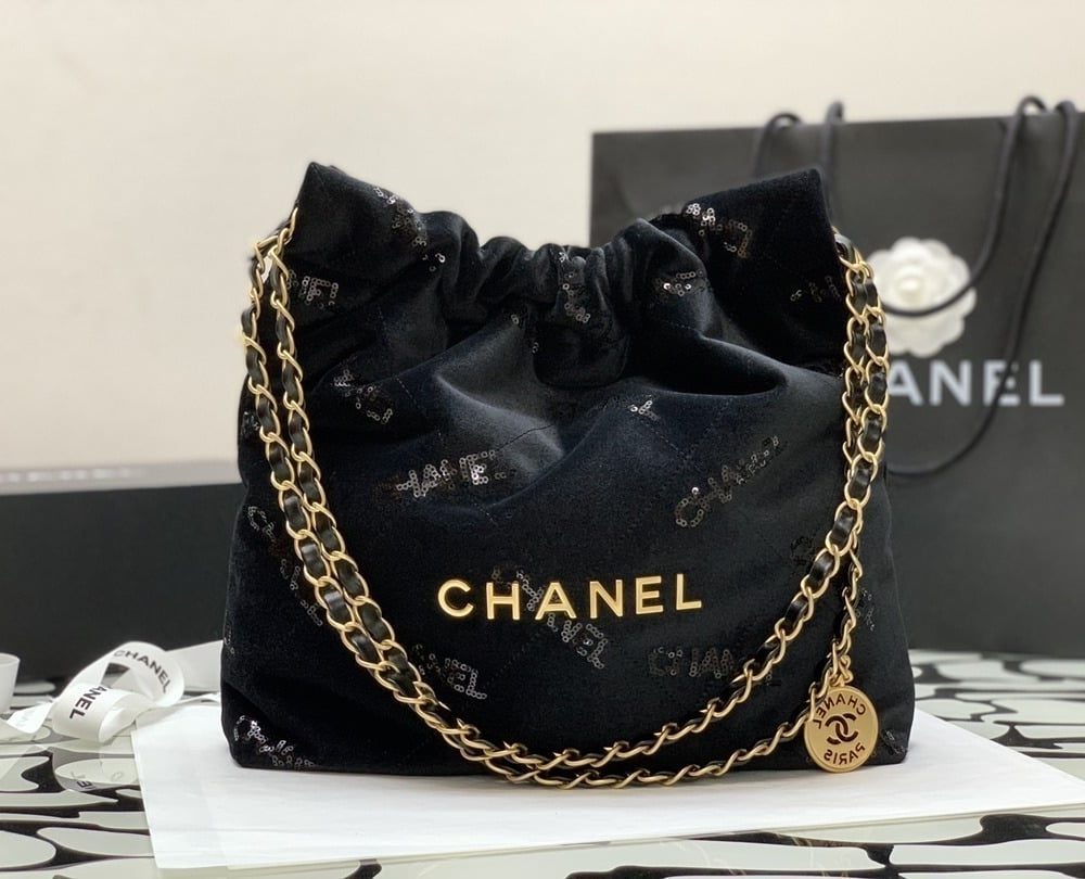 [REP 1:1] Chanel Small CHANEL 22 Handbag Black For Women, Women's Bags 11.8in/30cm