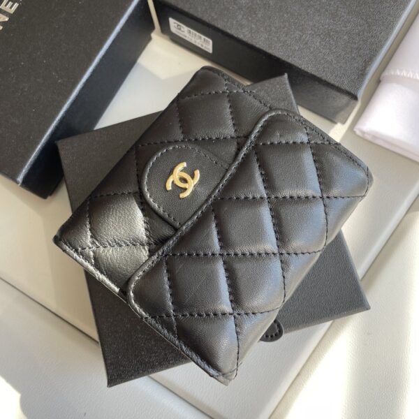 1:1 Replica Chanel Small Classic Flap Wallet Black Bag For Women 10.5cm/4.1in AP0231 Y01295 C3906