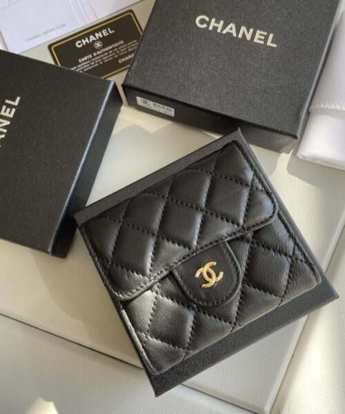 1:1 Replica Chanel Small Classic Flap Wallet Black Bag For Women 10.5cm/4.1in AP0231 Y01295 C3906