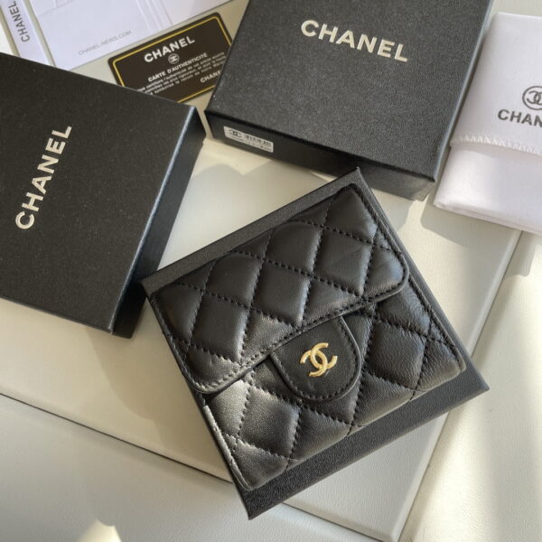 1:1 Replica Chanel Small Classic Flap Wallet Black Bag For Women 10.5cm/4.1in AP0231 Y01295 C3906