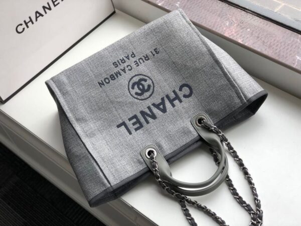 [REP 1:1] Chanel Small Shopping Bag Silver Hardware Grey For Women, Women's Handbags, Shoulder Bags 15.2in/39cm AS3257
