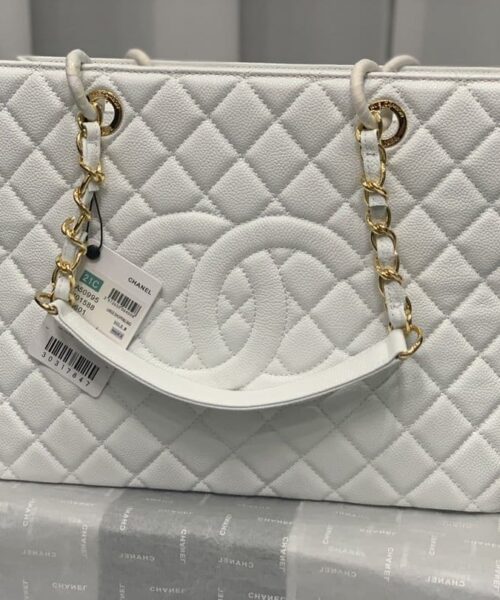 [REP 1:1] Chanel Tote Bag Spring Collection Gold Hardware White For Women 13in/33cm