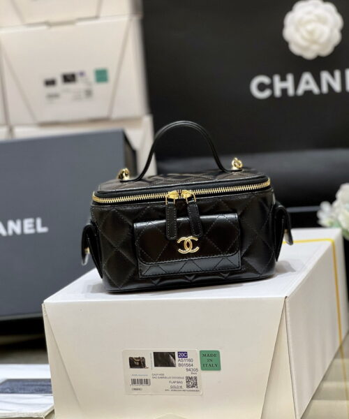 [REP 1:1] Chanel Vanity Bag With Strap Black For Women, Women's Bags 6.6in/17cm AP3017 B09208 94305