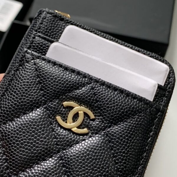 1:1 Replica Chanel Zipped Coin Purse Black Bag For Women 10.9cm/4.3in