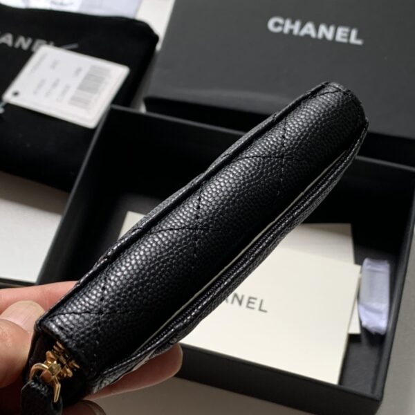 1:1 Replica Chanel Zipped Coin Purse Black Bag For Women 10.9cm/4.3in