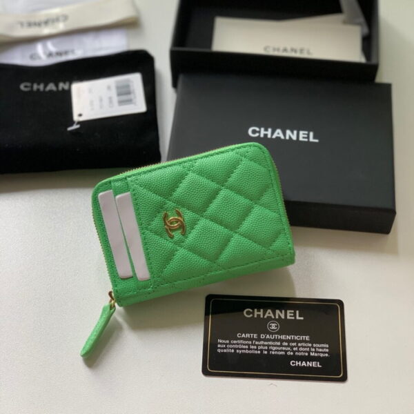 1:1 Replica Chanel Zipped Coin Purse Green Bag For Women 10.9cm/4.3in