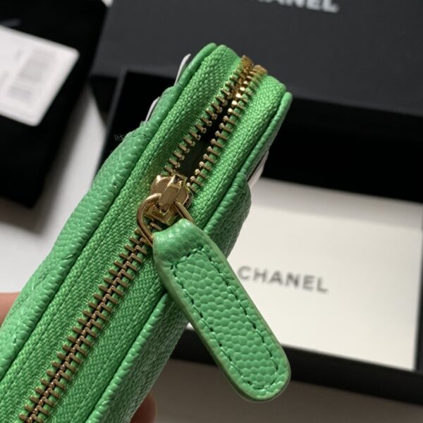 1:1 Replica Chanel Zipped Coin Purse Green Bag For Women 10.9cm/4.3in