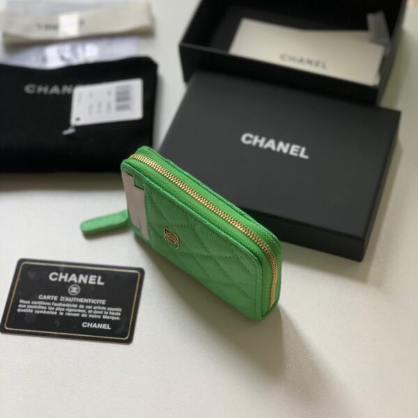 1:1 Replica Chanel Zipped Coin Purse Green Bag For Women 10.9cm/4.3in