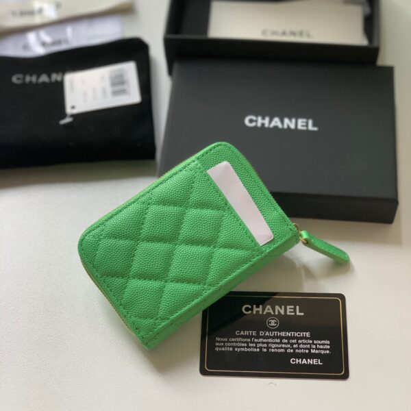 1:1 Replica Chanel Zipped Coin Purse Green Bag For Women 10.9cm/4.3in