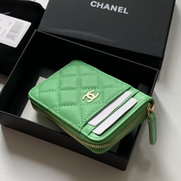 1:1 Replica Chanel Zipped Coin Purse Green Bag For Women 10.9cm/4.3in