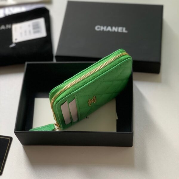 1:1 Replica Chanel Zipped Coin Purse Green Bag For Women 10.9cm/4.3in