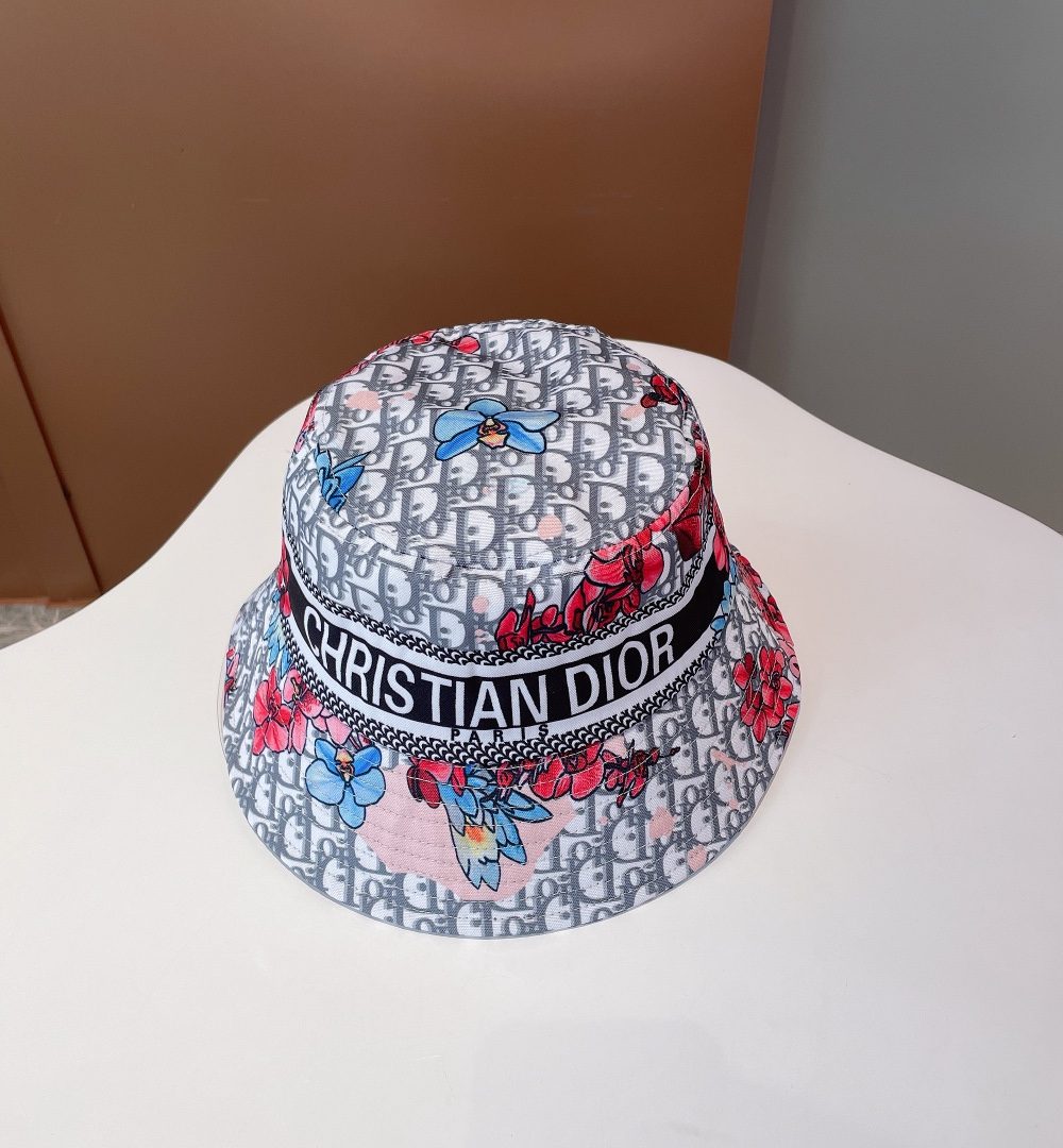 Christian Dior Bucket Hat Pink/White Hat