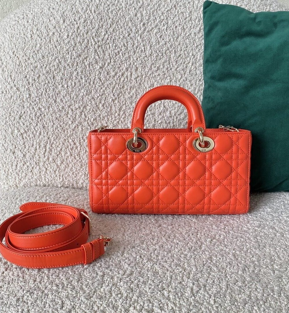 1:1 Replica Christian Dior Lady D-Joy Bag, Orange, For Women Women's Handbags, 26cm CD