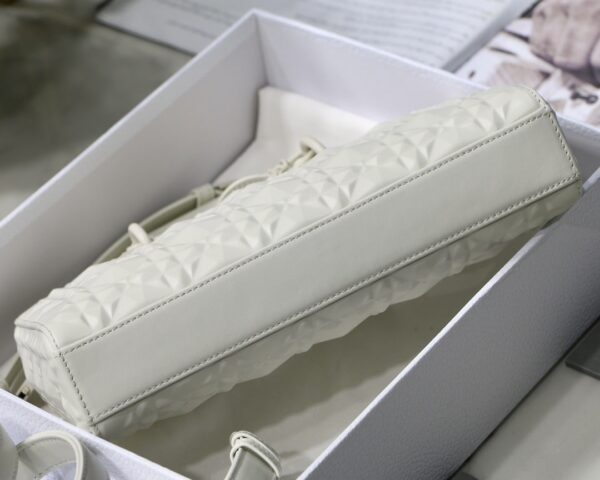 1:1 Replica Christian Dior Lady D-Joy Bag White Macrocannage Technical Fabric, White, For Women Women's Handbags, 26cm CD M0540OTID_M933
