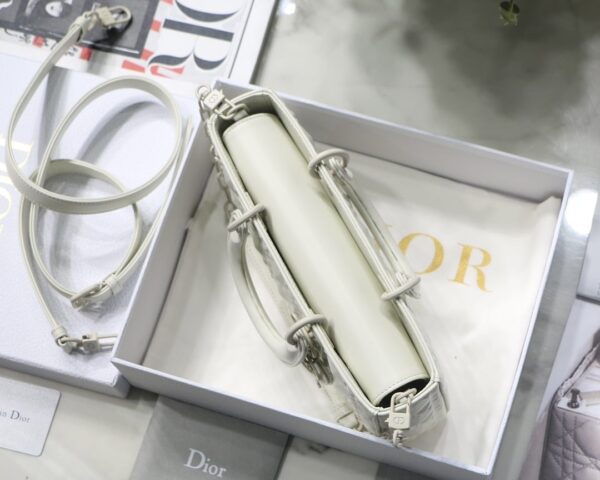 1:1 Replica Christian Dior Lady D-Joy Bag White Macrocannage Technical Fabric, White, For Women Women's Handbags, 26cm CD M0540OTID_M933