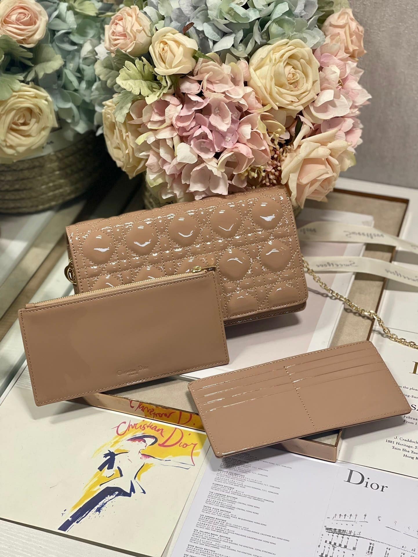 1:1 Replica Christian Dior Lady Dior Pouch Beige, For Women, Women’s Handbags 8.5in/21.5cm CD S0204OVRB_M45M