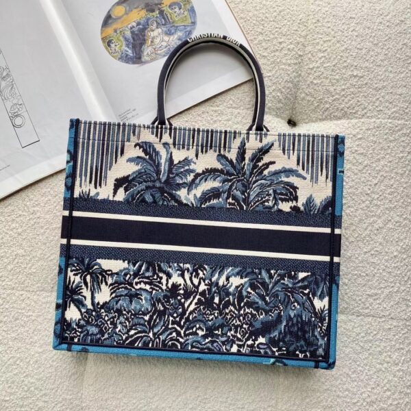 1:1 Replica Christian Dior Large Blue Multicolor Dior Book Tote Canvas For Women 42cm/16.5in CD